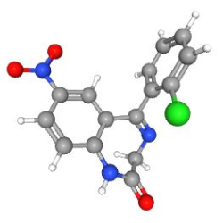Rivotril Damla 2.5 mg/1 ml 10 ml (Klonazepam) Kimyasal Yapısı (3 D) Rivotril Damla 2.5 mg/1 ml 10 ml (Klonazepam) Kimyasal Yapısı (3 D)