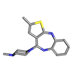 Ozaprin Rapid 5 mg Ağızda Çözünebilir 28 Tablet (Olanzapin) Kimyasal Yapısı (3 D)
